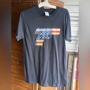 2nd Amendment Pro Gun Rights T-shirt American Flag Gun Concealed Carry Tee small